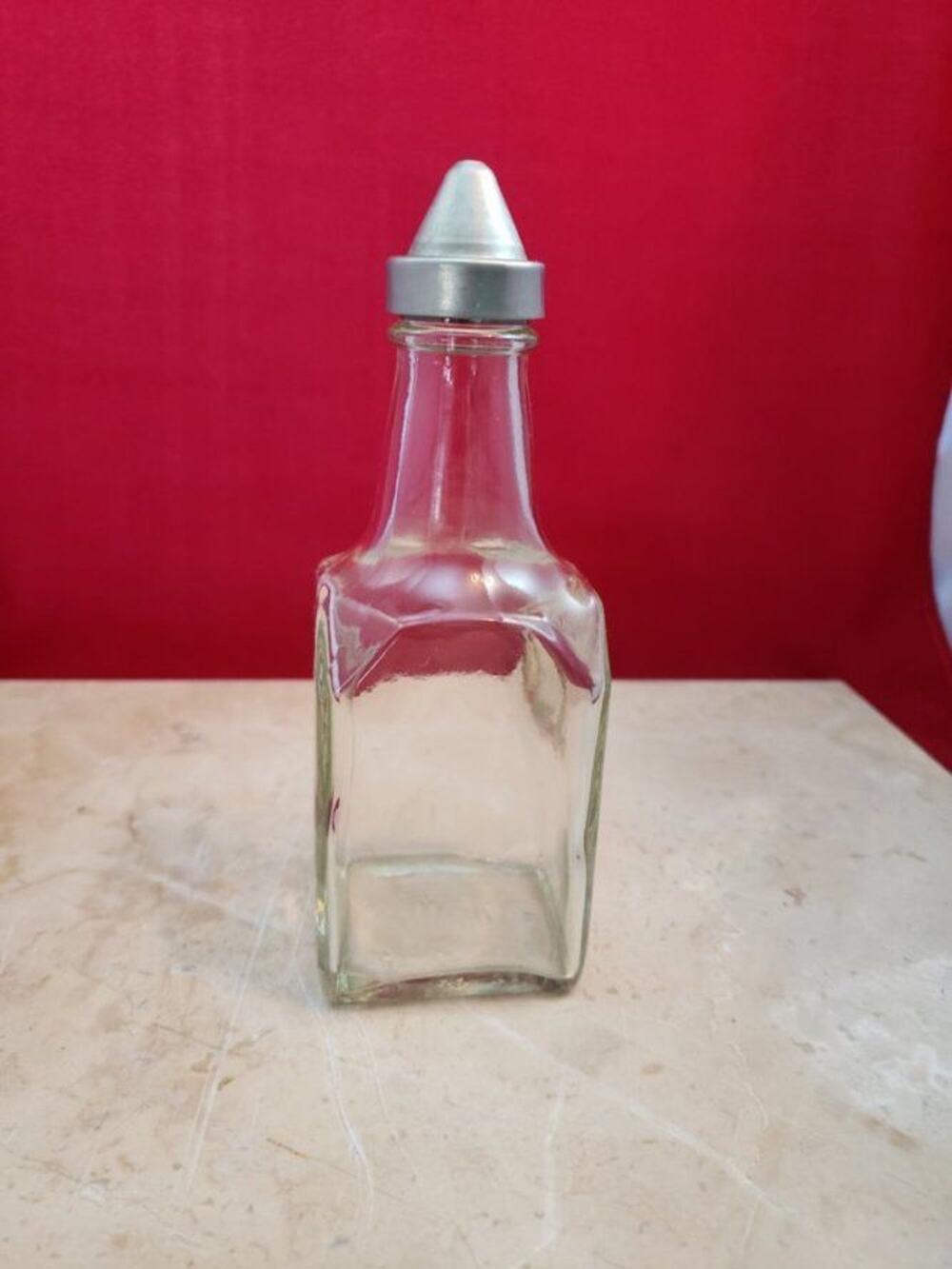 Vintage Oil/Vinegar Bottle - Square Shape Metal Top - Made by Bloomfield